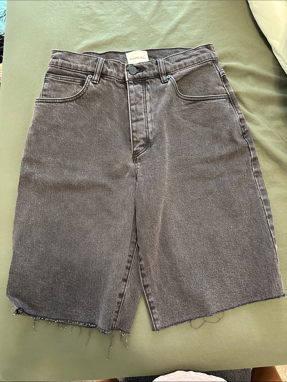 Abrand high waisted black denim jorts